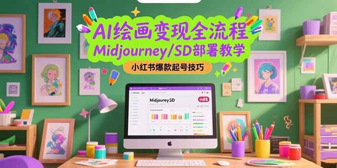 (7.10)AI绘画变现全流程，Midjourney/SD部署教学，小红书爆款起号技巧
